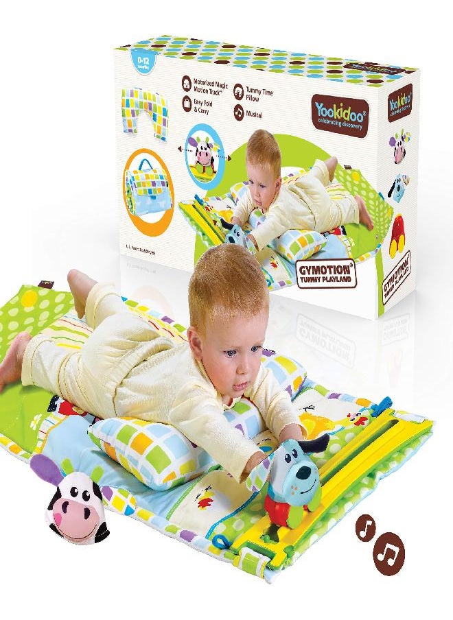 Yookidoo Yookidoo Baby Tummy Time Mat Newborn Musical Playmat & Outdoor Gym. Pillow, Teething Toys and Portable Fold-Up Case. 0-12 Months.  - Image 1