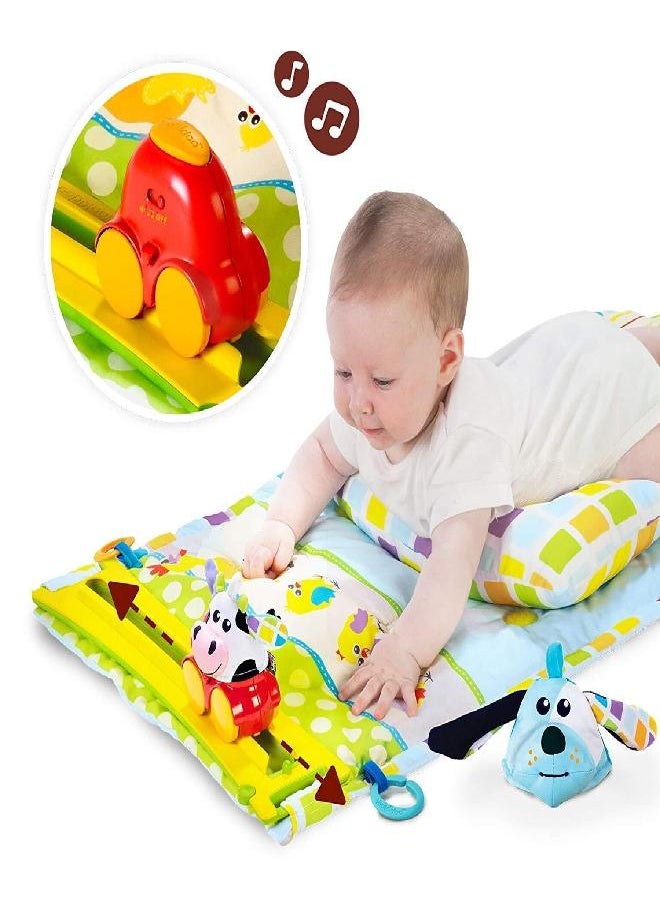 Yookidoo Yookidoo Baby Tummy Time Mat Newborn Musical Playmat & Outdoor Gym. Pillow, Teething Toys and Portable Fold-Up Case. 0-12 Months.  - Image 3