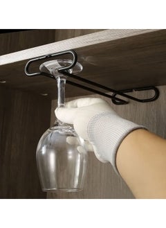 SYOSI SYOSI Wine Glass Racks, Wall Mounted Stainless Steel Hanging Wine Glass Rack, Under Cabinet Stemware Rack, for Kitchen Bar Pub, Black, 2 Pack  - Image 5
