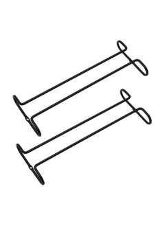 SYOSI SYOSI Wine Glass Racks, Wall Mounted Stainless Steel Hanging Wine Glass Rack, Under Cabinet Stemware Rack, for Kitchen Bar Pub, Black, 2 Pack  - Image 1