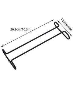 SYOSI SYOSI Wine Glass Racks, Wall Mounted Stainless Steel Hanging Wine Glass Rack, Under Cabinet Stemware Rack, for Kitchen Bar Pub, Black, 2 Pack  - Image 2