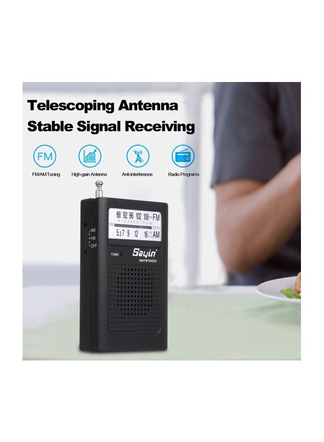 NIBEMINENT Portable Pocket Transistor Radio V7319 Black - Image 4