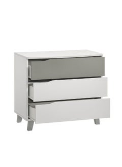 DANUBE HOME Genius 3 Drawers Kids Dresser Durable Vanity Table Without Mirror Young Dresser With Storage Modern Design Bedroom Furniture L78.3Xw42.6Xh71Cm-White+Grey  - Image 5