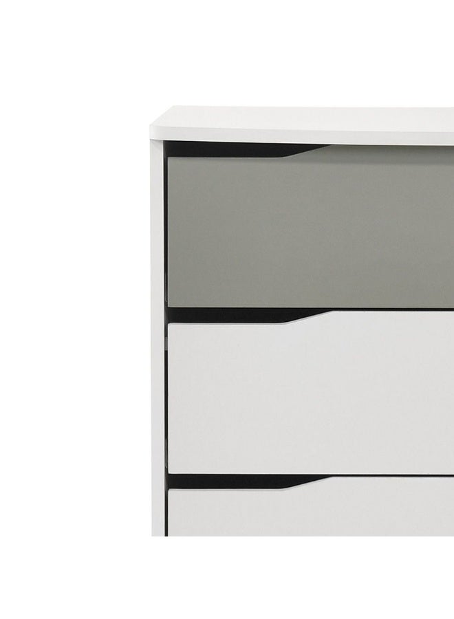 Genius 3 Drawers Kids Dresser Durable Vanity Table Without Mirror Young Dresser With Storage Modern Design Bedroom Furniture L78.3Xw42.6Xh71Cm-White+Grey