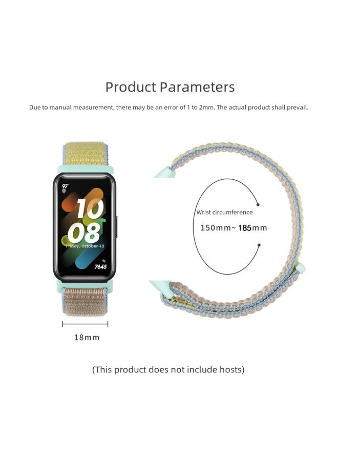 For Huawei Band 7 Nylon Strap Magic Tape Loop Digital Watch Band Smart Wristband Accessory-Color:12# Blue Sea  - Image 4