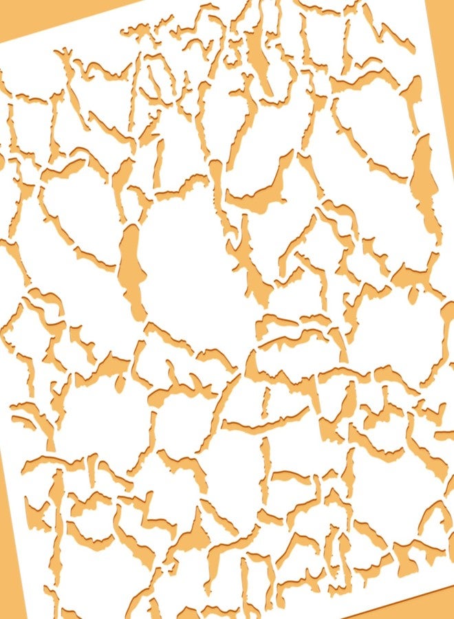 BENECREAT Crackle Drawing Stencils, 12x12inch Irregular Crack Texture Painting Templates for Scrapbooking Card Making, Wall Floor Art, Canvas Furniture - Image 4