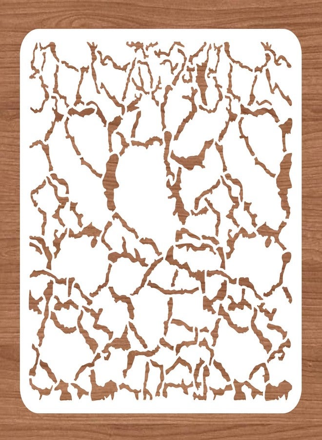BENECREAT Crackle Drawing Stencils, 12x12inch Irregular Crack Texture Painting Templates for Scrapbooking Card Making, Wall Floor Art, Canvas Furniture - Image 3