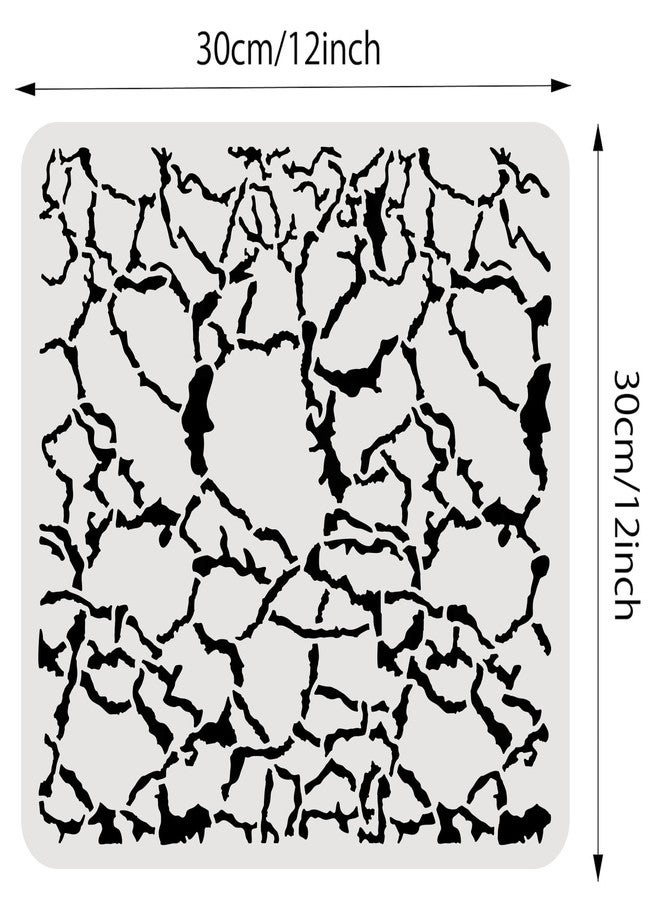 BENECREAT Crackle Drawing Stencils, 12x12inch Irregular Crack Texture Painting Templates for Scrapbooking Card Making, Wall Floor Art, Canvas Furniture - Image 2
