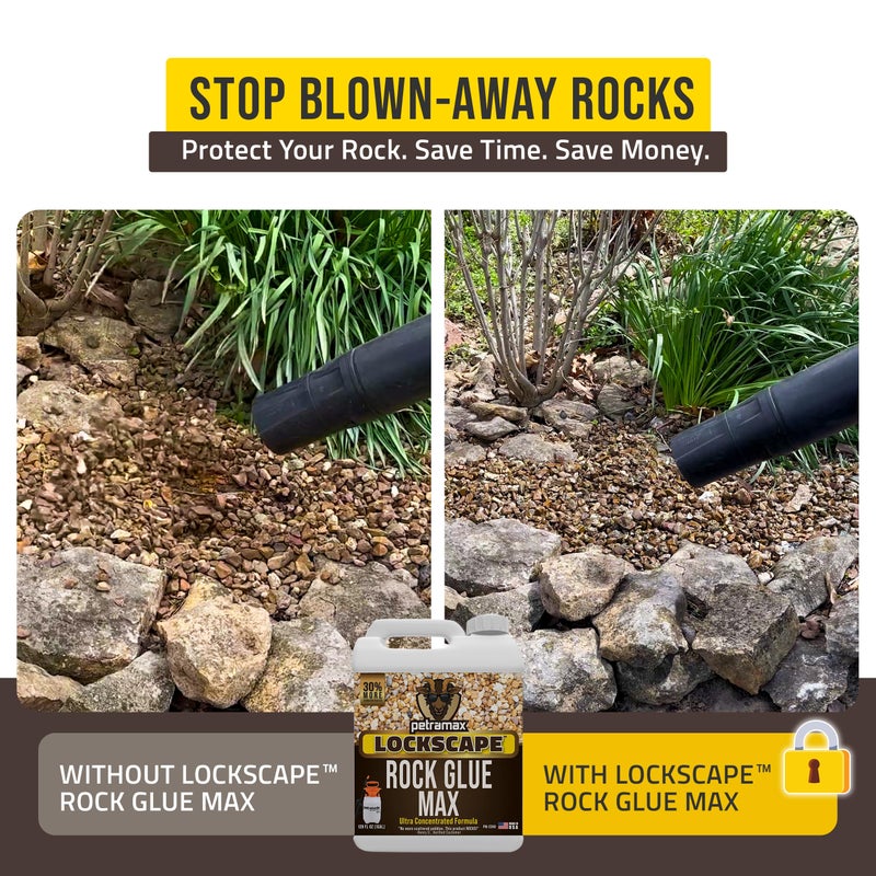 Petra Lockscape Sticky Rock or Sticky Mulch Glue for Landscaping with Sprayer 1 Gallon, Max Rock Glue for Landscape & PetraTools HD101 Bundle, Lockdown Gravel or Mulch for Landscaping Hold (Stone Max) - Image 3
