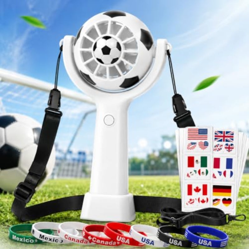 إكسسوارات كأس العالم لكرة القدم 2026 مع مجموعة المشجعين المحمولة، 24 قطعة من ملصقات كأس العالم و8 قطع من أساور المعصم السيليكون لألعاب الملاعب والحفلات الرياضية والأحداث الخارجية هدية صيفية مثالية لمحبي كرة القدم - Image 1