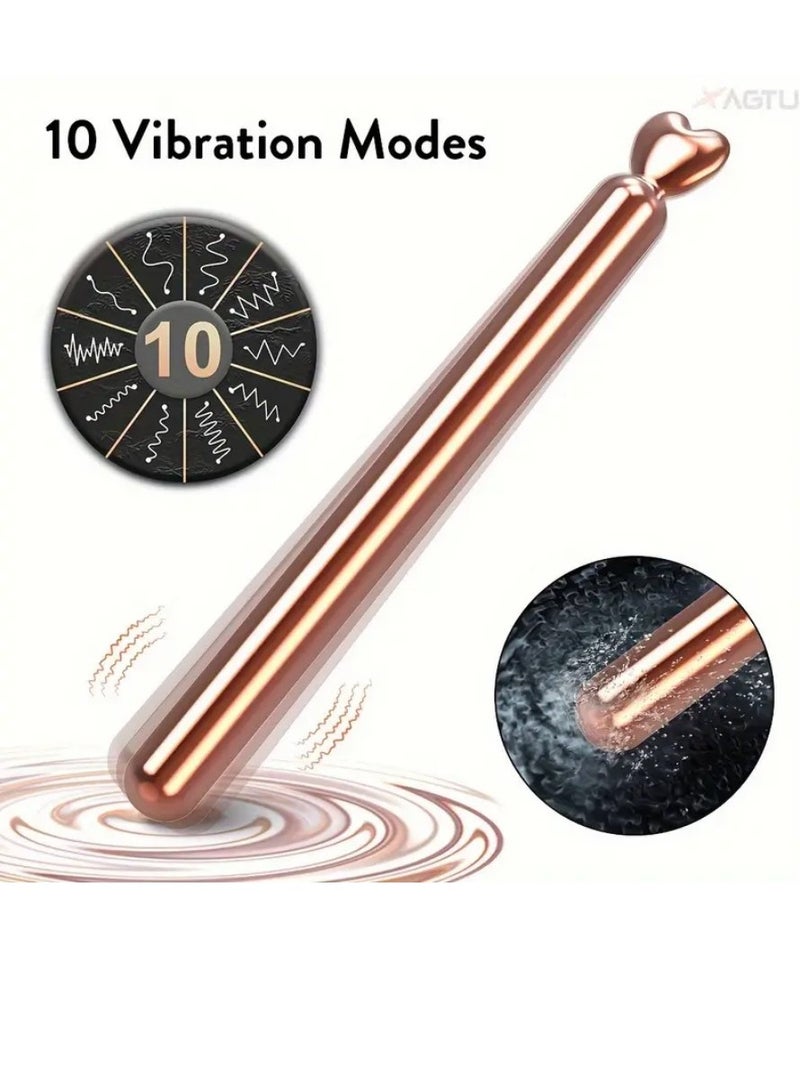 NIBEMINENT عصا تدليك كهربائية محمولة قابلة لإعادة الشحن، اهتزاز عالي التردد بـ 10 سرعات، تخفيف التعب بالطاقة عبر USB، جهاز استرخاء العضلات للجسم والظهر والرقبة والساقين والخصر - جهاز تدليك صغير محمول - Image 3