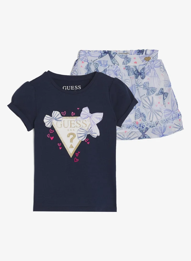 GUESS Infant Crew Neck T-Shirt And Skirt Set