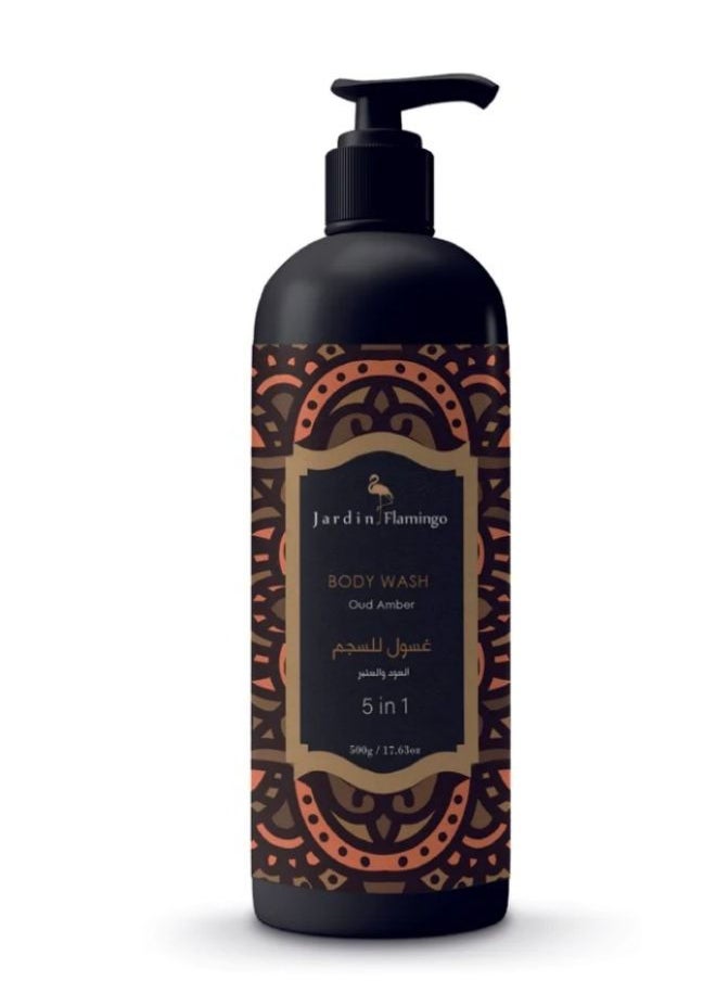 Jardin Flamingo - Jardin Flamingo Body Wash Oud & Amber 500ml - Image 1