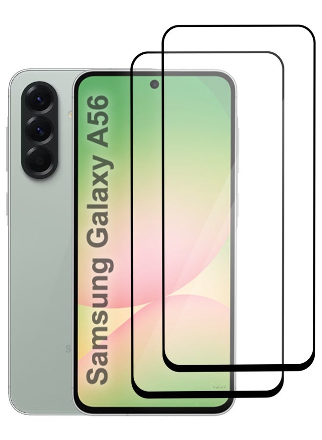 DUSALA 2Packs Samsung Galaxy A56 Screen Protector – Full Coverage 9H Tempered Glass | HD Clarity | Anti-Fingerprint | Edge-to-Edge Fit - Image 1