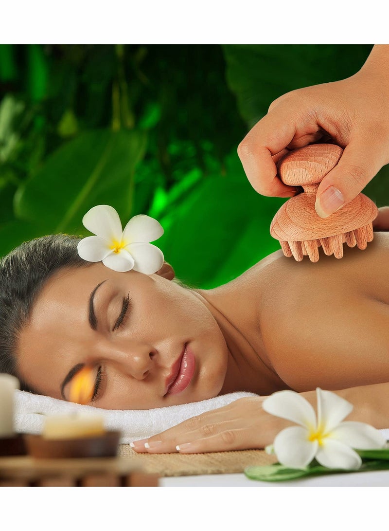 2 Pieces Wooden Therapy Mushroom Massager Set for Relaxation and Muscle Relief - Image 3