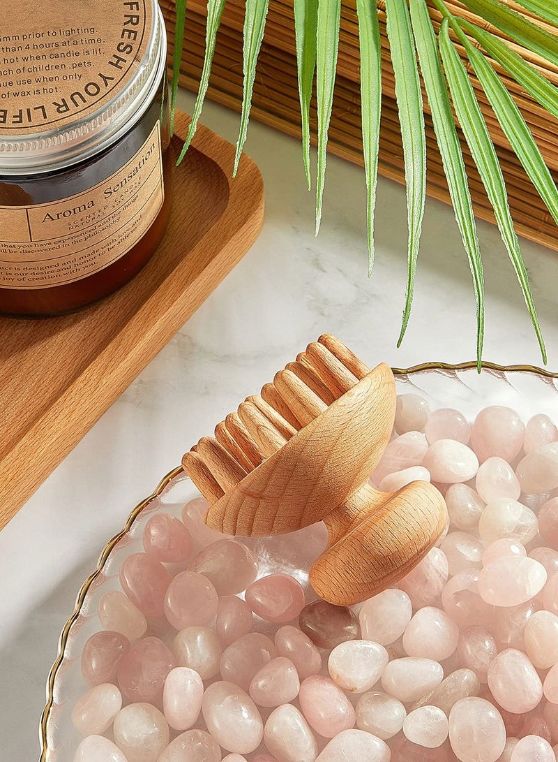 2 Pieces Wooden Therapy Mushroom Massager Set for Relaxation and Muscle Relief - Image 5