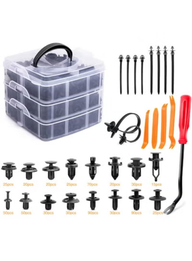 COYO 620Pcs Car Push Retainer Clips & Auto Fasteners Assortment -16 Most Popular Sizes Nylon Bumper Fender Rivets with 10 Cable Ties and Fasteners Remover for Toyota GM Ford Honda Acura Chrysler - Image 5