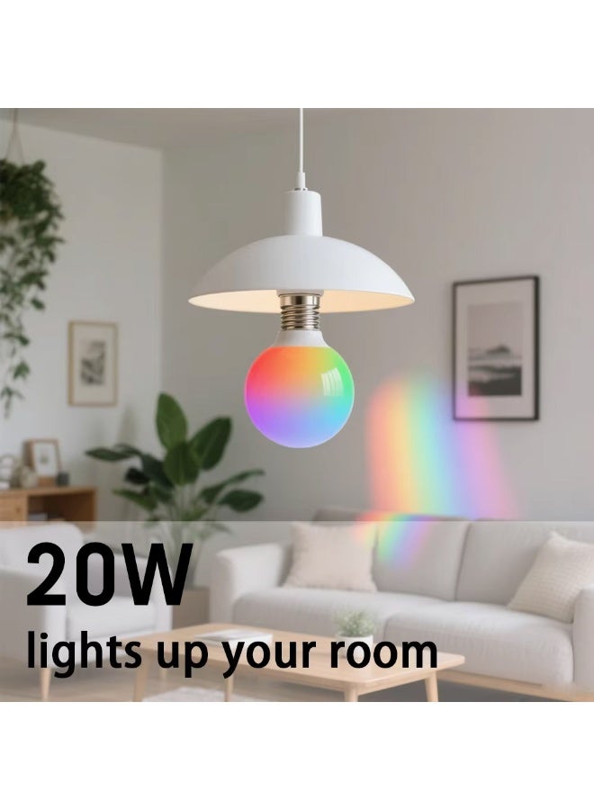 RGBW LED Bulb with Remote – 16 Colors + 4 Dynamic Modes (16 Million Colors, 50,000 Hours Lifespan, 2700K–6500K Color Temperature)  – 20W – Color Changing Light - Image 2