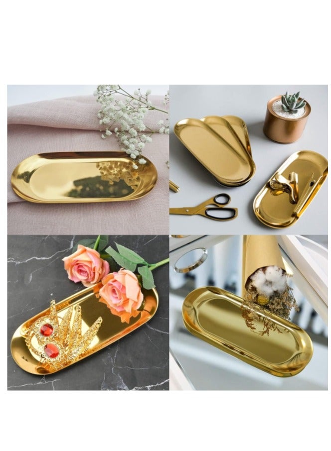 OASIS-TH 2 Packs Stainless Steel Dessert Plate Nut Fruit Cake Tray Snack Kitchen Plate Steak Kitchen Plate Dining Plate  - Image 3