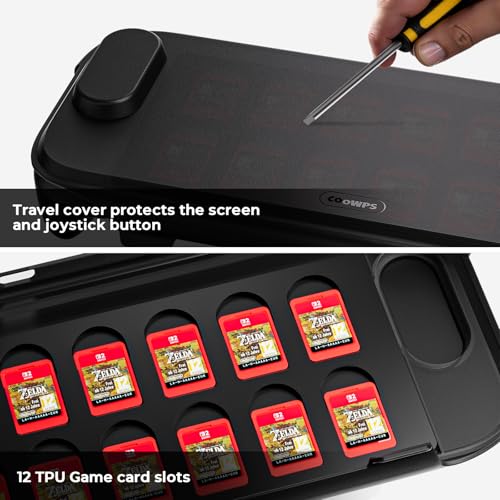 COOWPS P2 Latest Upgrade Dockable Split Protective Case for Nintendo Switch 2, with Ergonomic Grip, Magnetic Ring & Stable Kickstand, Hard Shell Full Protection Travel Front Cover 12 Game Card Slots - Image 3