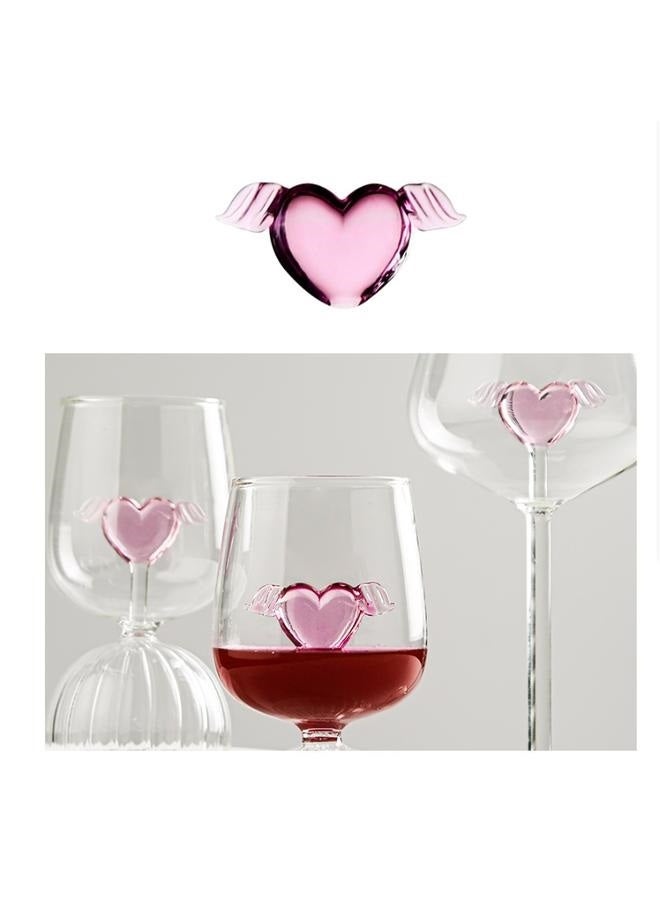 Heart Shaped Crystal Wine Glasses Gift Set of 2, Unique Cocktail Champagne Red Wine Drinking Glasses with Gift Box for Couples Engagement Wedding Anniversary Birthday Valentines(350 ml)  - Image 4