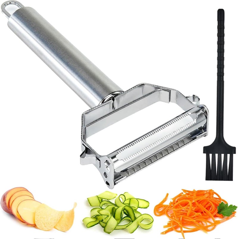 Boxgear Stainless Steel Dual Blade Vegetable Peeler - Commercial Grade Julienne Cutter, Slicer, Shredder, Scraper - Fruit, Potatoes, Carrot, Cucumber - Kitchen, Home Staple - Housewarming Gift - Image 1