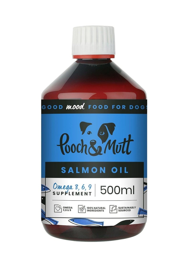 Pooch & Mutt - Natural Salmon Oil Supplement for Dogs and Cats Rich in Omega 3 and 6 and 9 500ml - Image 1