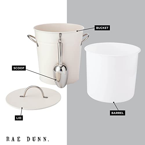 Rae Dunn Ice Bucket with Scoop - Stainless Steel Bucket with Handle, Lid and Ice Scooper - 4 Qt. Storage Bin for Ice Cubes for Bars, Parties, Backyard Barbeques, Picnics, and Camping (White) - Image 2