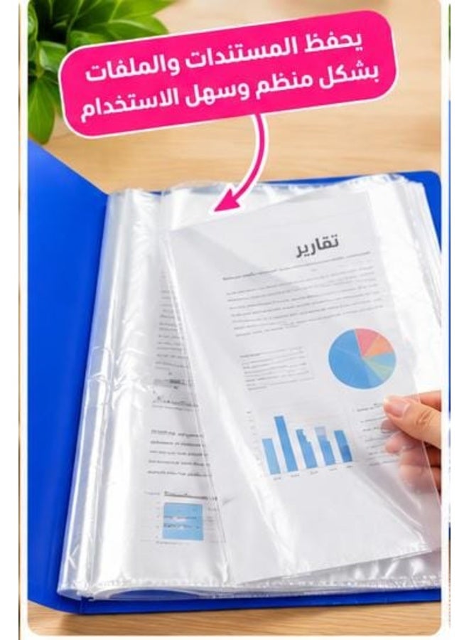 A4 Document Holder, 60 Transparent Pockets for Keeping and Organizing Papers and Files – Multicolor - Image 4
