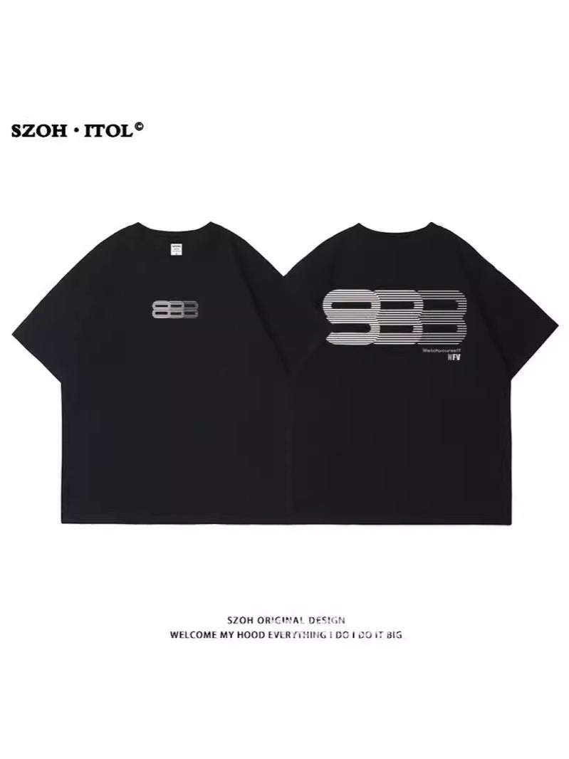 Trendy Pure Cotton Short-Sleeve T-Shirts For Men And Women, Summer Loose Design With Lettering, Couple'S Matching Half-Sleeve Tops - Image 4