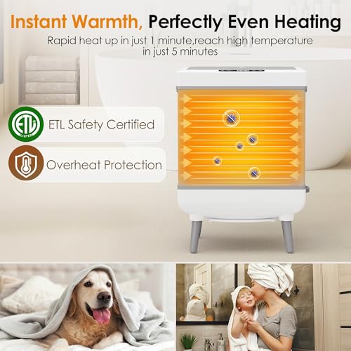 Labiim [Truly Upgrade Foldable] Luxury Towel Warmer, 35L Extra Large Towel Warmer Bucket Fits 4 Oversized 40"x70"Towels, Fast Heat Portable Blanket Heater for Bathroom Spa PJs &More, Pear White - Image 3