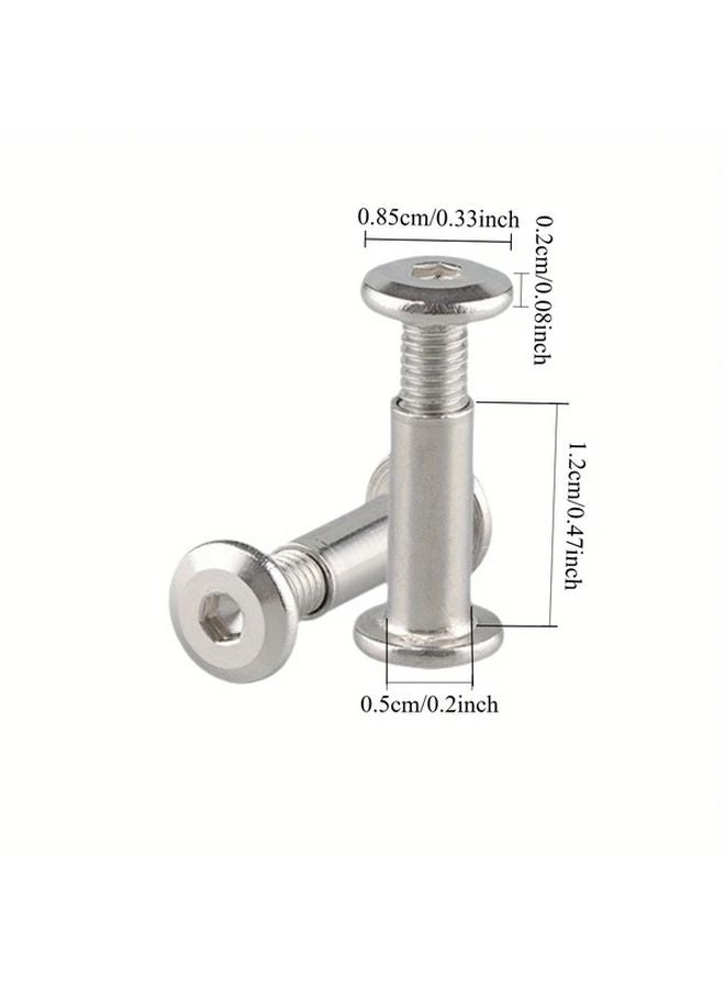 6 Sets Silvery Hex Socket Flat Head Screws And Nuts For DIY Furniture Repair - Image 3