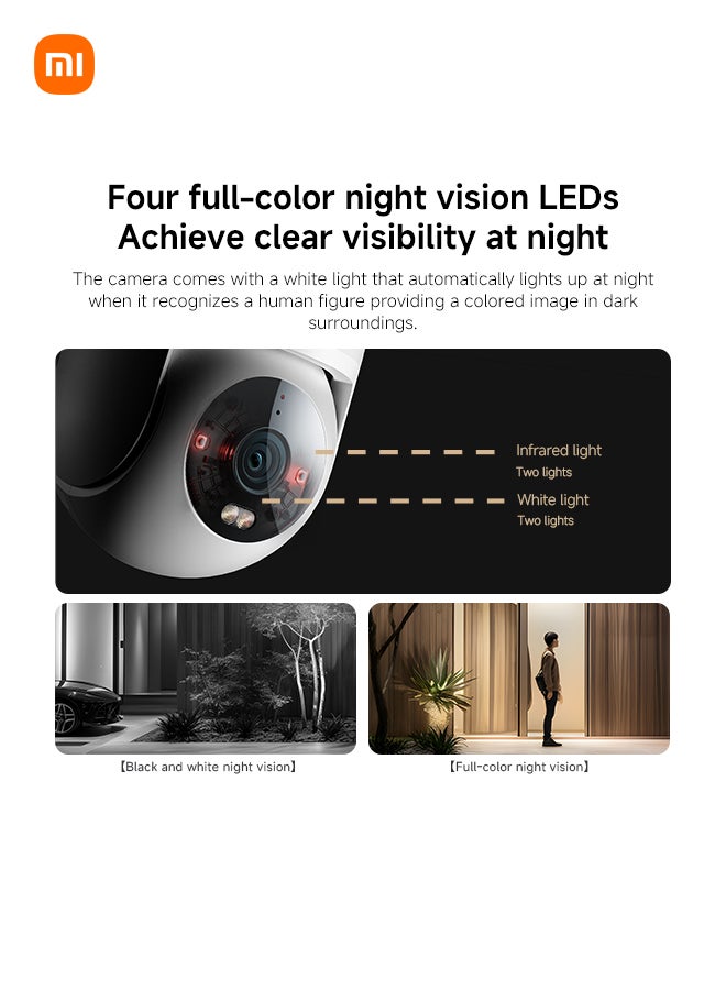 Xiaomi Outdoor Camera CW300 UK| 2.5K Ultra-Xlear Picture Quality 4MP | IP66 Water And Dust Resistant | AI Human Tracking | Two-Way Intercom | White - Image 5