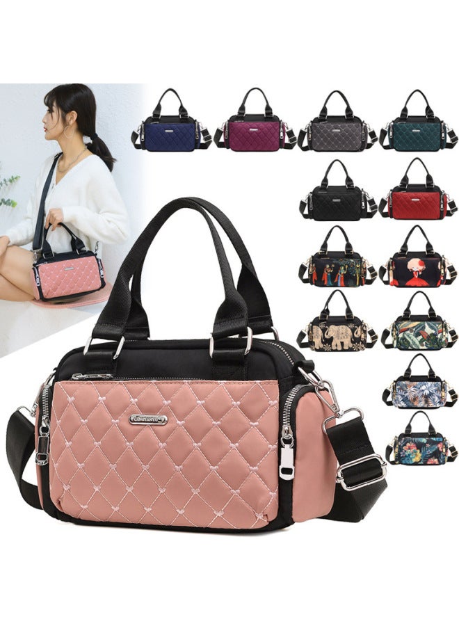Crossbody Embroidery Thread Rhombus Women's Bag 2021 Multi-functional Fashion Flower Mother Shoulder Handbag-Color:Little Girl - Image 2