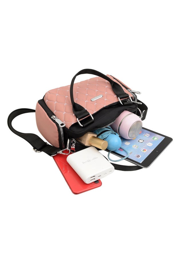Crossbody Embroidery Thread Rhombus Women's Bag 2021 Multi-functional Fashion Flower Mother Shoulder Handbag-Color:Little Girl - Image 3