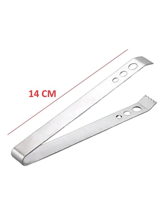 Bridge2shopping Stainless Steel Ice Tong | Bar Tools | Bar Accessories | Ice Picker -16 x 3 CM- Pack of 2 