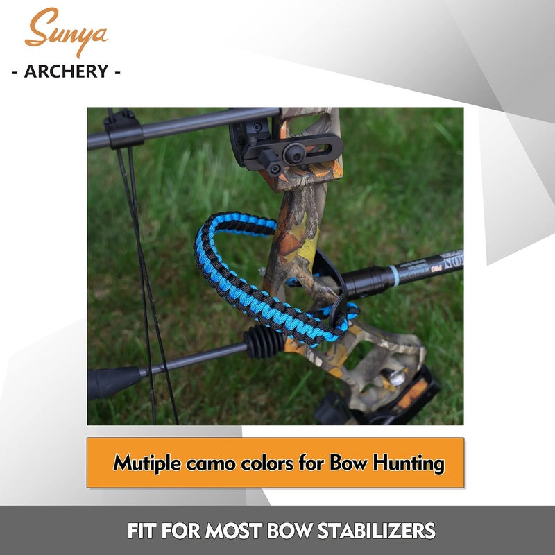 Sunya Archery Bow Wrist Sling, 550 Paracord Strap Comfortable on Hand.100% Full Grain Leather Yoke, Multiple Camo Colors.Fit Compound Bow Stabilizer & Recurve. - Image 2