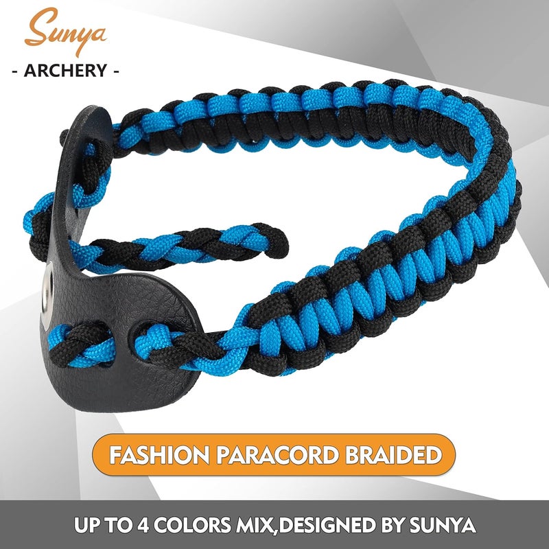 Sunya Archery Bow Wrist Sling, 550 Paracord Strap Comfortable on Hand.100% Full Grain Leather Yoke, Multiple Camo Colors.Fit Compound Bow Stabilizer & Recurve. - Image 3
