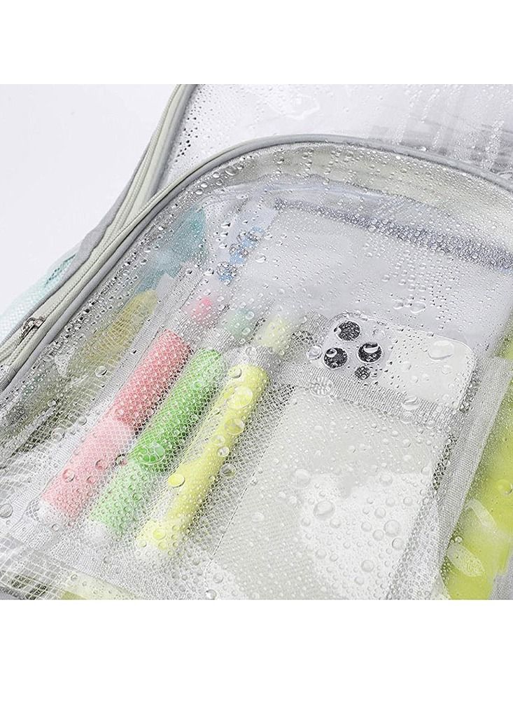 MARGOUN Clear Backpack PVC Waterproof Heavy Duty See Through Backpack for School, College, Sports, Work and Travel Clear/Grey 35*30*10 centimeter - Image 4