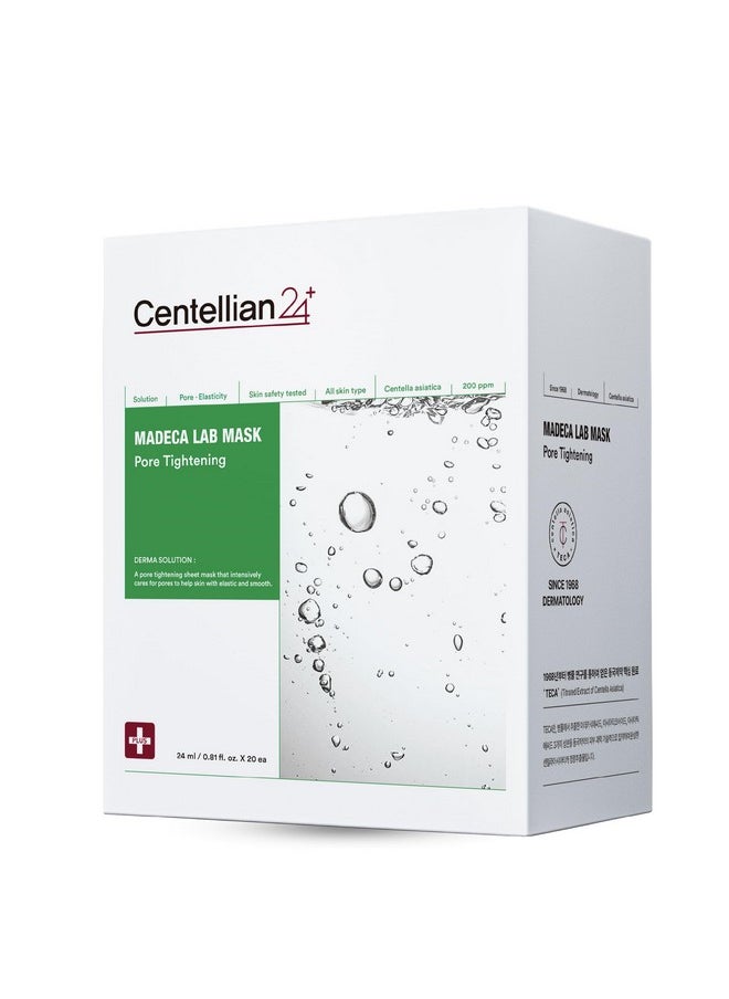 CENTELLIAN 24 - Madeca Mask (Pore Tightening 20Pc) Face Mask Sheet For Pore Minimizing Sebum Control With Centella Asiatica Teca Niacinamide. Korean Skin Care For Men Women By Dongkook. - Image 1