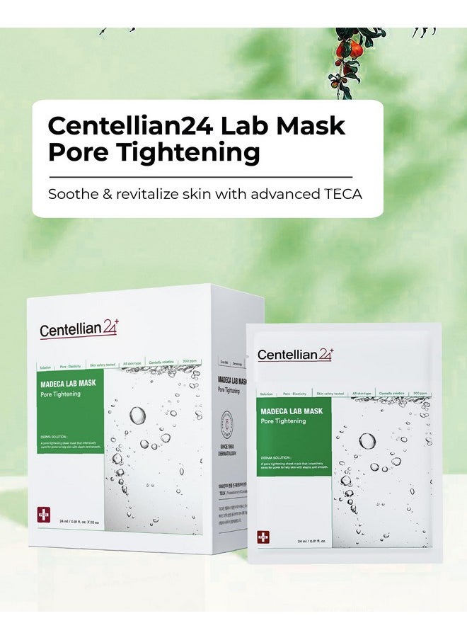 CENTELLIAN 24 - Madeca Mask (Pore Tightening 20Pc) Face Mask Sheet For Pore Minimizing Sebum Control With Centella Asiatica Teca Niacinamide. Korean Skin Care For Men Women By Dongkook. - Image 1
