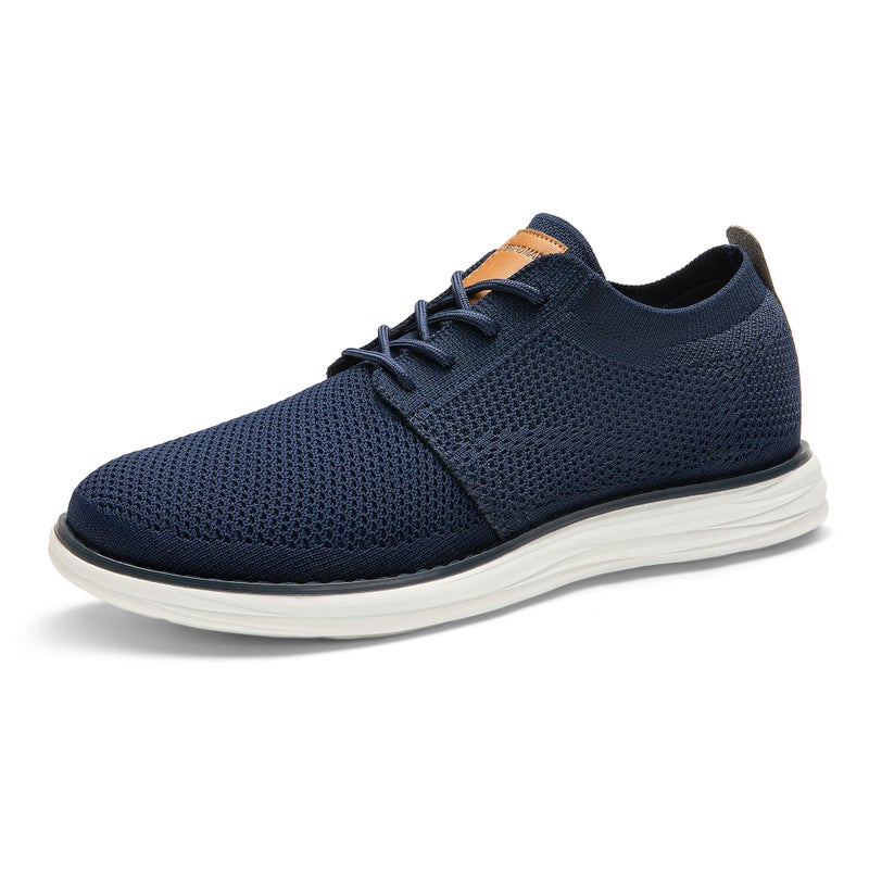 Bruno Marc Men's KnitFlex Breeze Mesh Sneakers Oxfords Lace-Up Lightweight Casual Walking Shoes,Size 14,Dark/Blue,GRAND-01 - Image 1