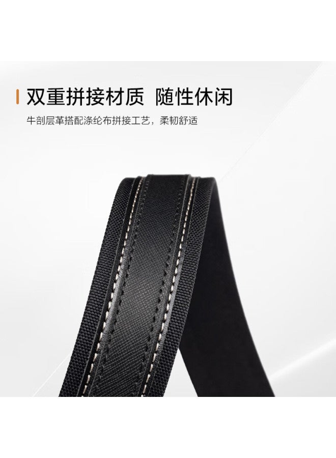 Samsonite Men's Leather Belt, Trendy Casual Pin Buckle Waistband, Gift Box Birthday Present Nq1