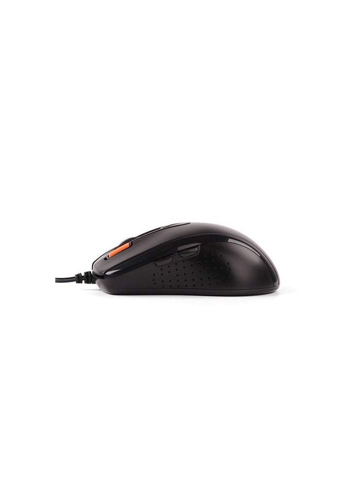 A4TECH A4TECH WIRED MOUSE N-70, DUST RESISTANT WHEEL AND SIDE BUTTONS, 1200/1600 DPI ADJUSTABLE, BLACK  - Image 4