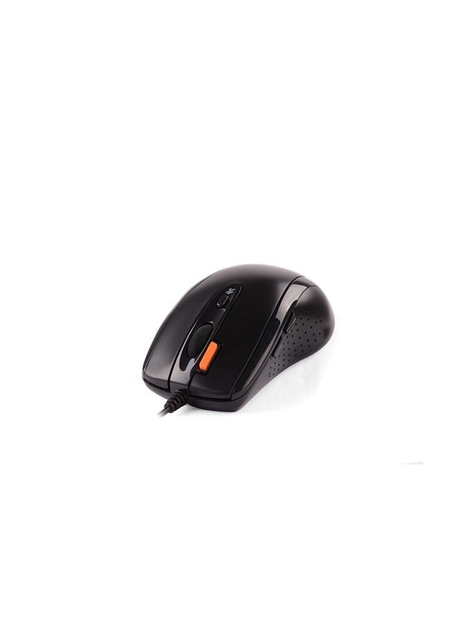 A4TECH A4TECH WIRED MOUSE N-70, DUST RESISTANT WHEEL AND SIDE BUTTONS, 1200/1600 DPI ADJUSTABLE, BLACK  - Image 2