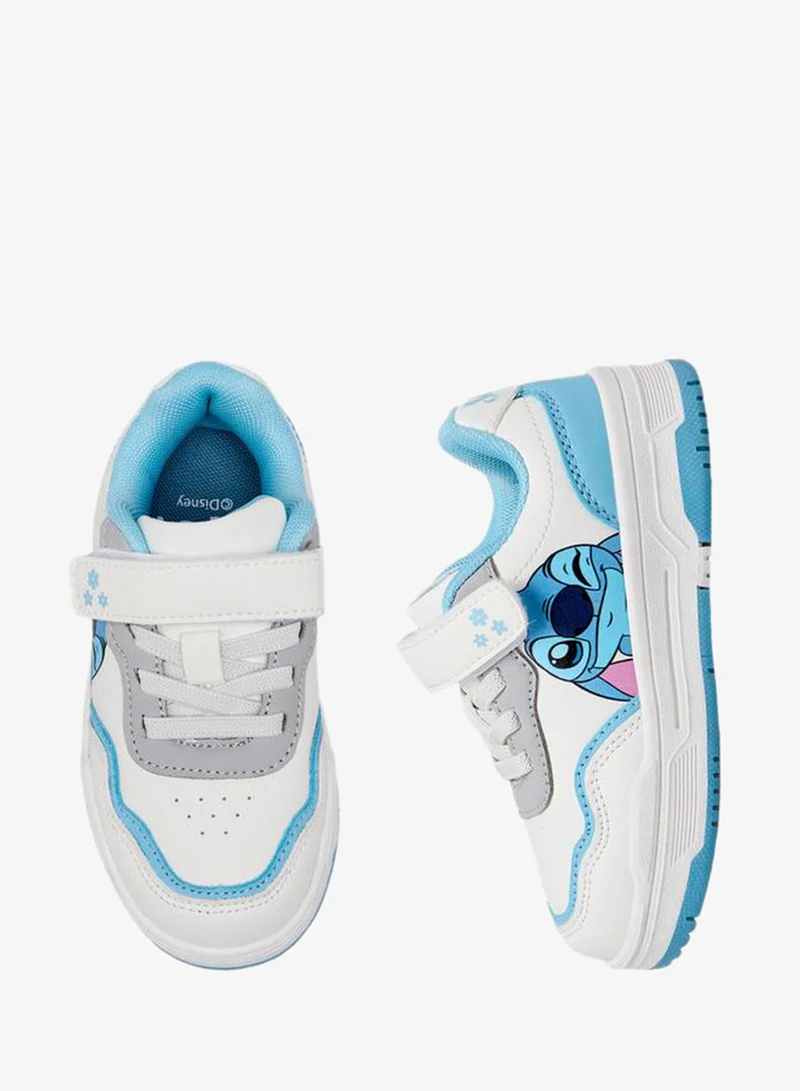 ديزني Disney Girls Stitch Print Hook & Loop Ankle Sneakers
