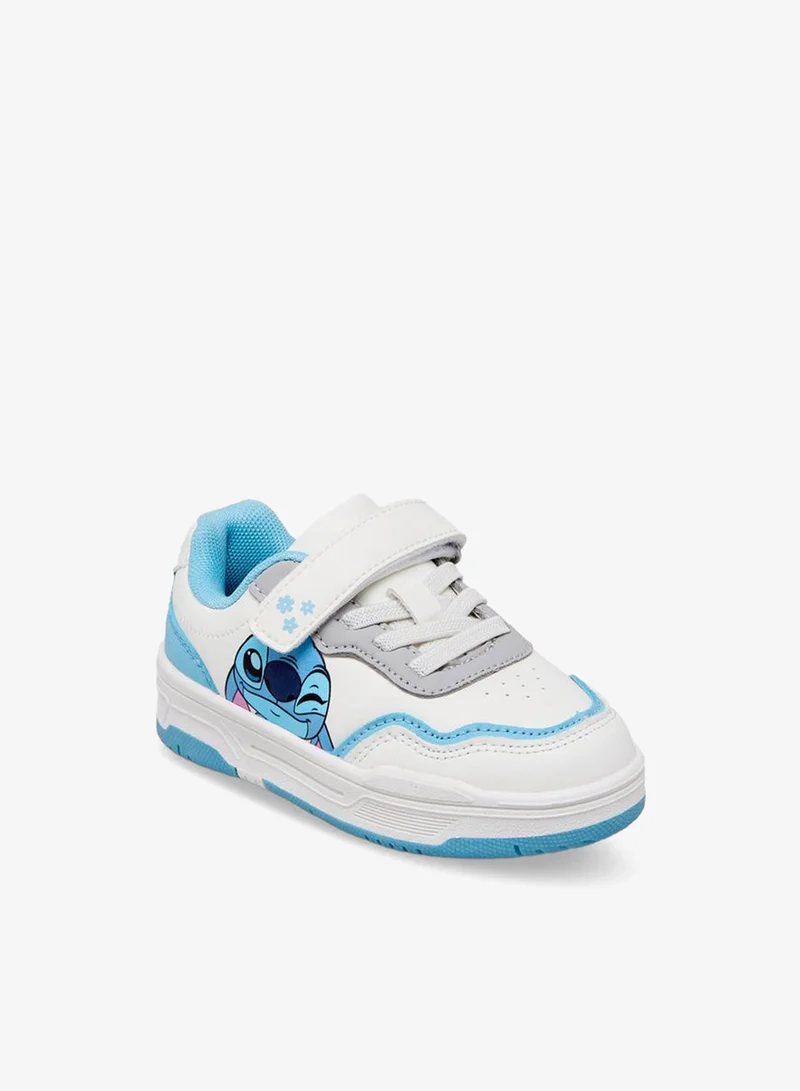 ديزني Disney Girls Stitch Print Hook & Loop Ankle Sneakers