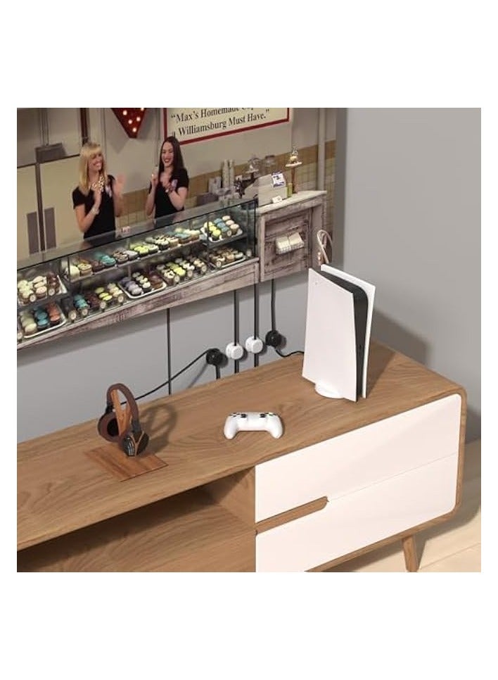 erorex Cable Clips - Multifunctional Cable Management Clips, Cable Organiser for Desk, Car and Home, Office Supplies, Desk Accessories and Storage (Pack of 12-6 Black & 6 White) - Image 2