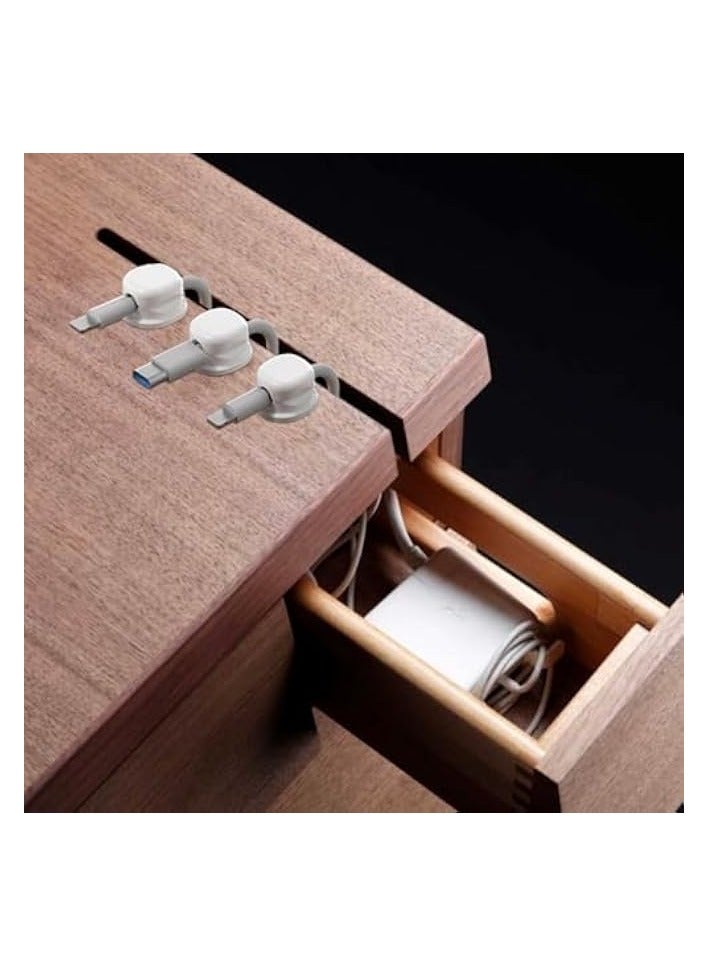 erorex Cable Clips - Multifunctional Cable Management Clips, Cable Organiser for Desk, Car and Home, Office Supplies, Desk Accessories and Storage (Pack of 12-6 Black & 6 White) - Image 4