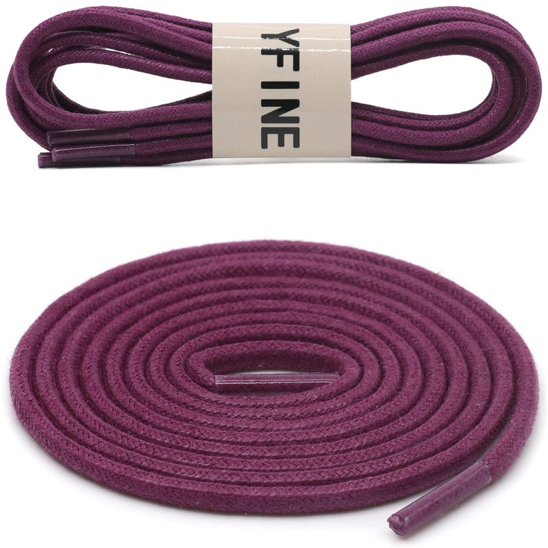 YFINE 71 Inch Round Waxed Dress Shoes Shoelaces Boots Shoe Laces Purple (2 Pair) - Image 2